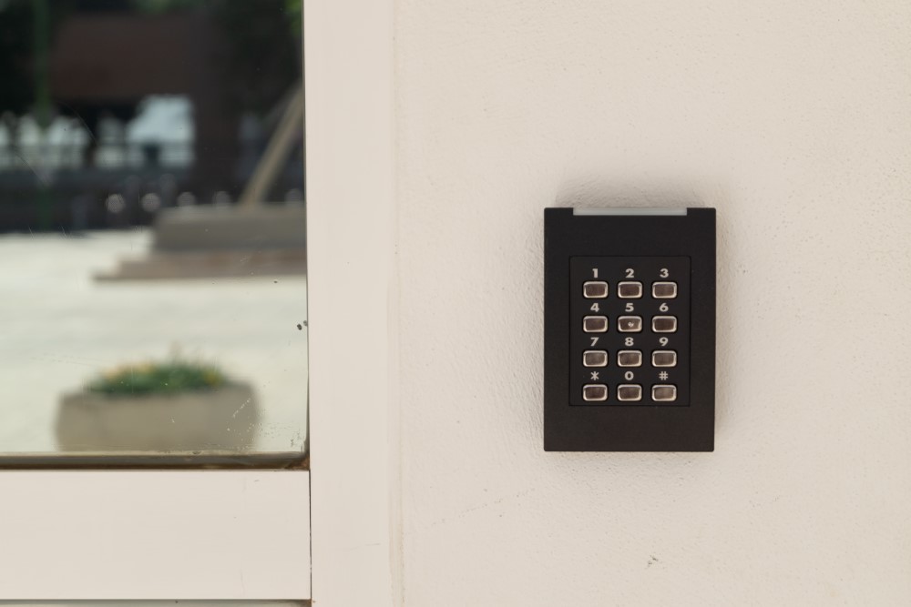 Access Control System To Enter A Building Buttons To Dial The Secret Code And Access The Room