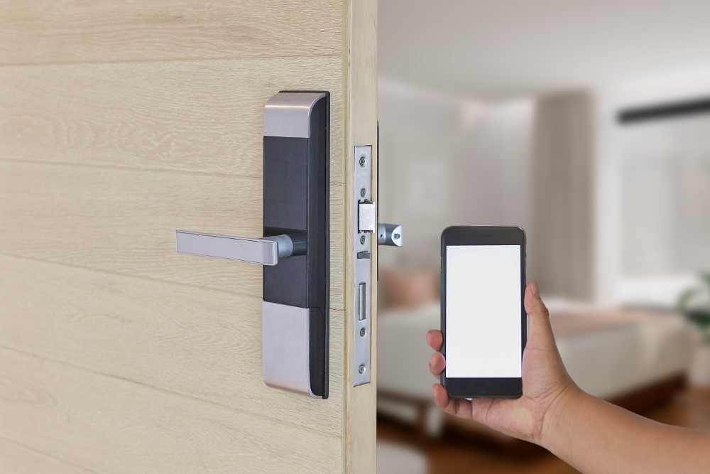 Hotel Door Security Unlocking By Application On Mobile Phone Digital Door Lock Keyless System
