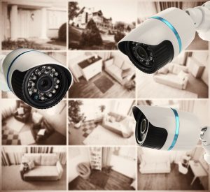 Security Cctv Camera In Home. Home Security System Concept
